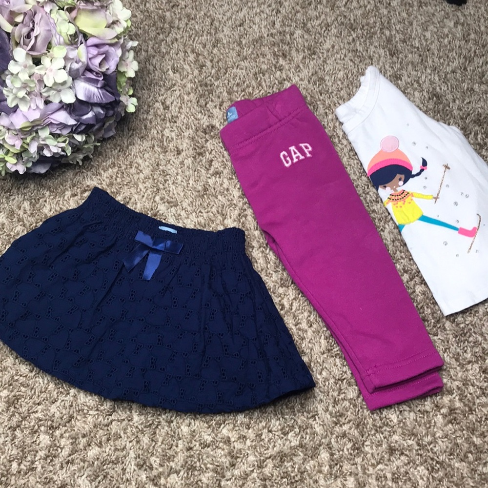 BabyGap separates: skirt, sweat pants, and top